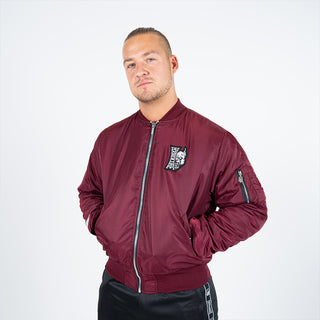 100% Hardcore Bomberjacket Vertical Burgundy Red