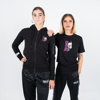 100% Hardcore Ladies T-shirt Vertical Black/Pink