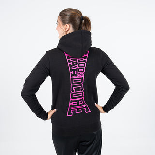 100% Hardcore Lady Hooded Zipper Vertical Black/Pink