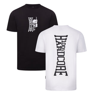 100% Hardcore Vertical T-Shirts Black/White Combideal