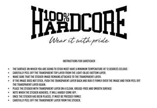 100% Hardcore Autosticker Merklogo Zwart