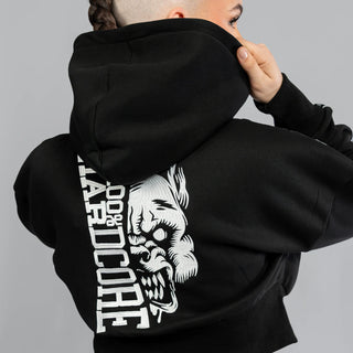 100% Hardcore Sudadera Cropped con Capucha y Cremallera Negro