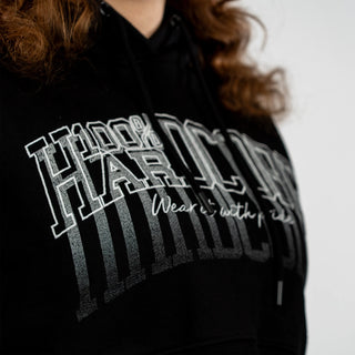 100% Hardcore Cropped Hoodie Faded