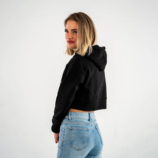 100% Hardcore Cropped Hoodie Faded