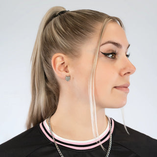 100% Hardcore Ear Studs Branded Rage Silver