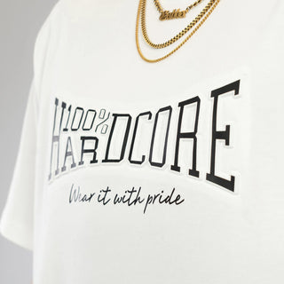100% Hardcore T-Shirt Essential Embossed White