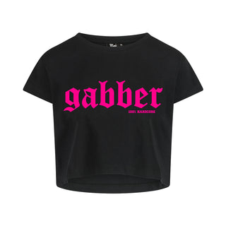 Gabber Cropped T-shirt Black / Pink
