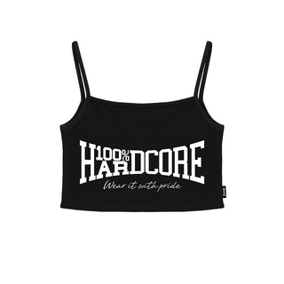 100% Hardcore Crop Top Black