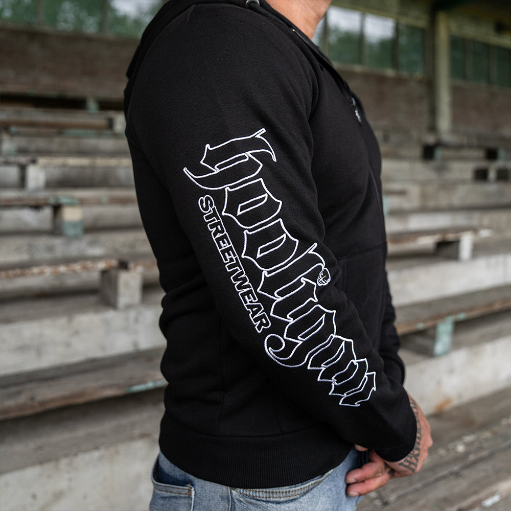 Hooligan Streetwear Hooded Zipper We Don't Care – 100% Hardcore