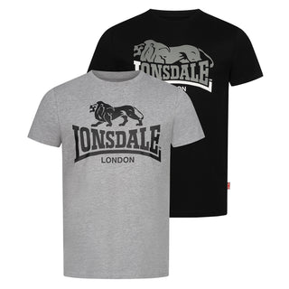 Lonsdale T-shirts Double Pack Loscoe Black/Grey