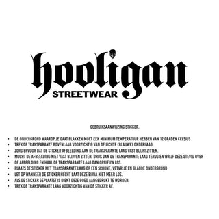 Pegatina para coche Hooligan Streetwear blanca de 60 cm