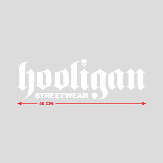 Pegatina para coche Hooligan Streetwear blanca de 60 cm
