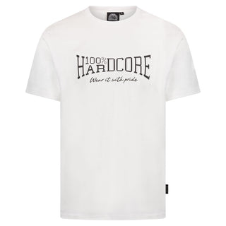 100% Hardcore T-Shirt Essential Embossed White