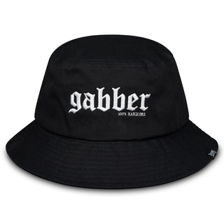 100% Hardcore Bucket Hat Gabber Black