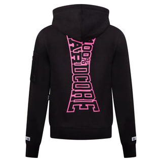 100% Hardcore Lady Hooded Zipper Vertical Black/Pink