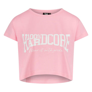 100% Hardcore Cropped T-shirt Essential Roze