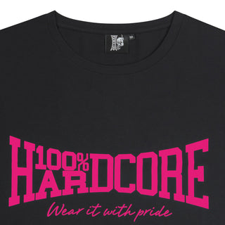 100% Hardcore Cropped T-shirt Essential Black / Pink