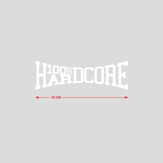 100% Hardcore Small Carsticker The Brand White