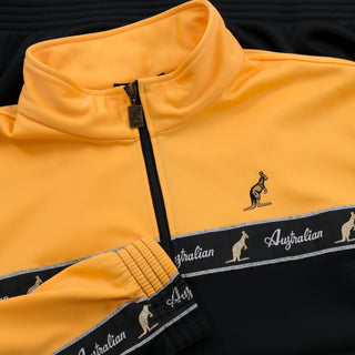Chaqueta de entrenamiento Duo australiana con cinta en negro y amarillo girasol