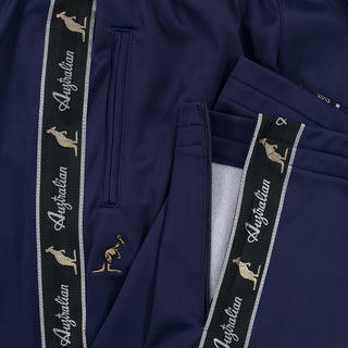 Australian Acetaat Trainingsbroek Bies Cosmo Blauw