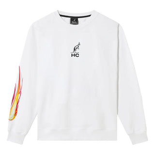 Australian Hard Court Crewneck Flames White