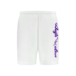 Australian Training Shorts White - Purple Logo