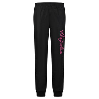 Australian zwarte trainingsbroek met donkerpaars logo