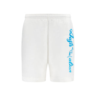 Australian Training Shorts White - Blue Logo