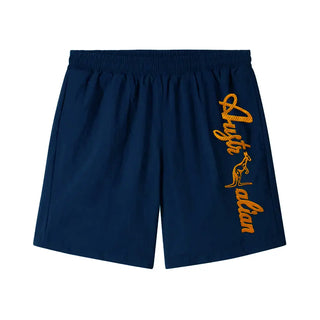 Australian Navy Shorts Orange Logo