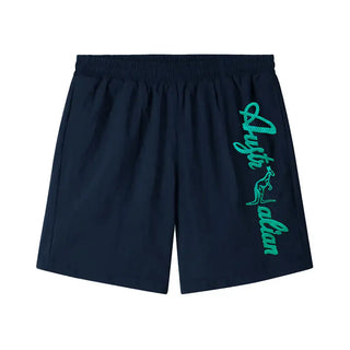 Australian Navy Shorts Cyan Logo