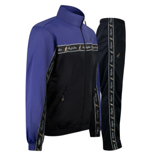 Australian Acetate Trainingsuit With Taping Black/Pervinca Blue