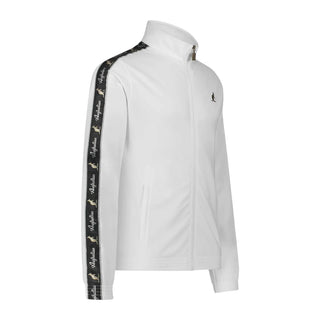 Chaqueta de entrenamiento australiana con bandas laterales, color blanco | Logotipo grande