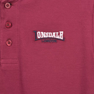 Lonsdale Slimfit Polo The Lion Oxblood Bordeaux Rood