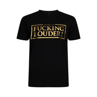 DJ Paul Elstak T-shirt Make It Fucking Louder Metallic Goud