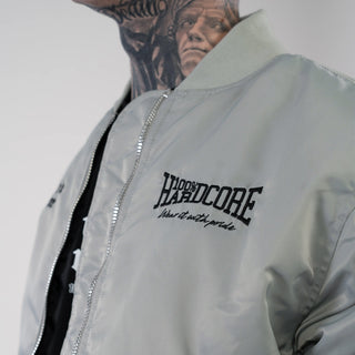 Chaqueta Bomber 100% Hardcore Proud to Be HC Gris
