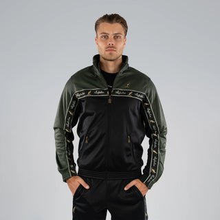 Australian Acetate Trainingsuit With Taping Green Dill/Black