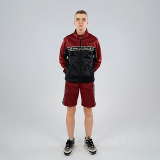 Australian Training Shorts with Taping Burgundy Red