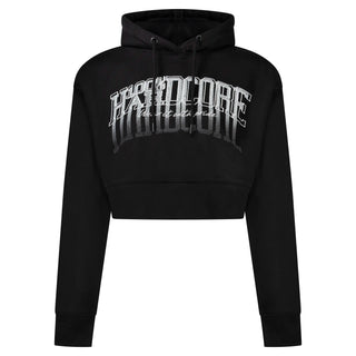100% Hardcore Cropped Hoodie Faded