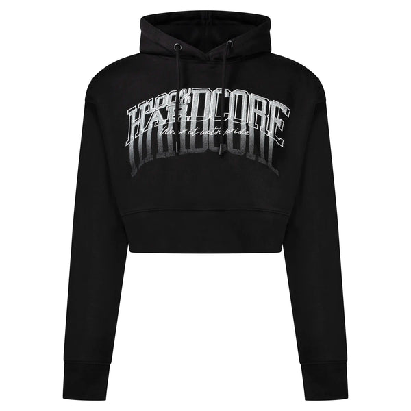 100% Hardcore Cropped Hoodie Faded