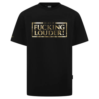 DJ Paul Elstak T-shirt Make It Fucking Louder Metallic Gold