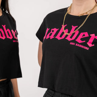 Gabber Cropped T-shirt Black / Pink