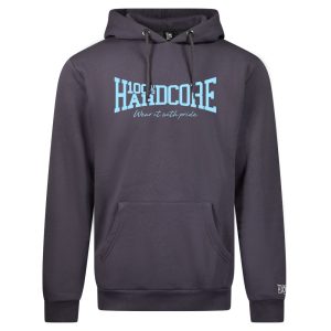 100% Hardcore Hoodie Antraciet - Blauw logo