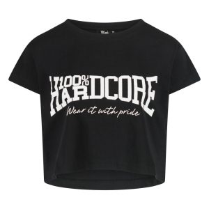 100% Hardcore Cropped T-shirt Essential Zwart – Wit