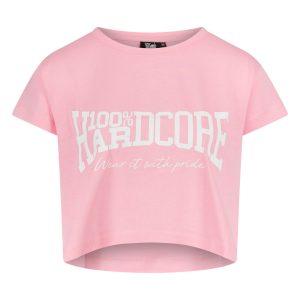 100% Hardcore Cropped T-shirt Essential Roze