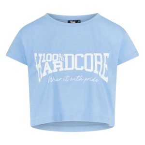 100% Hardcore Cropped T-shirt Essential Babyblauw