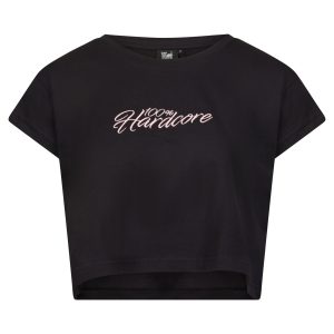 100% Hardcore Cropped T-shirt Established Zwart/Roze