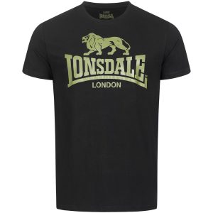Lonsdale Classsic T-Shirt Oud Logo Zwart / Olijf Groen